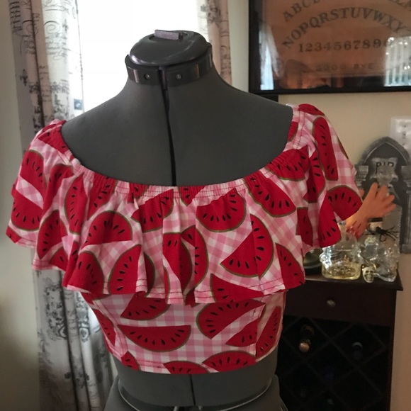 Nasty Gal Tops - NWT Nasty gal watermelon cropped top